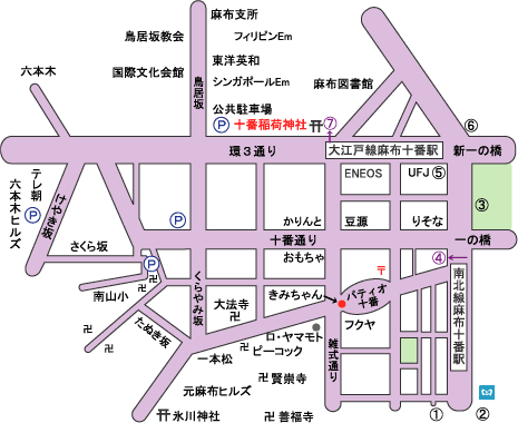 十番稲荷神社　地図
