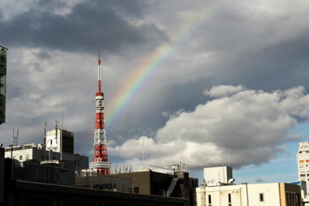 東京タワーと虹−２